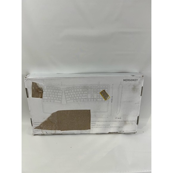 Macally Ergonomic Keyboard with Palm Rest New White for MAC MergoKey Wired - Picture 2 of 4